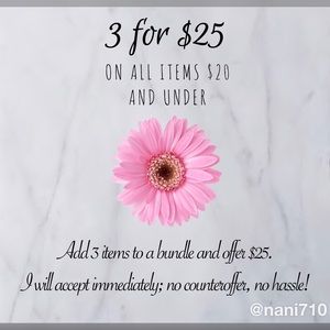 3 for $25 Sale